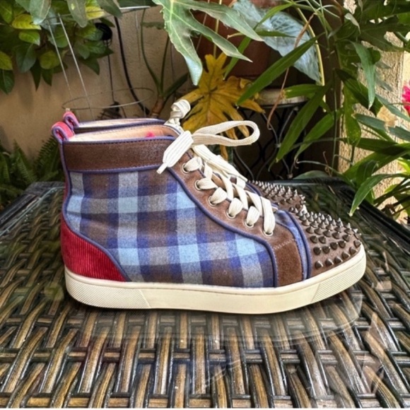 CHRISTIAN LOUBOUTIN men’s Crosta Barbara Square Lou Spikes Orlato Flat Sneakers - Picture 5 of 8